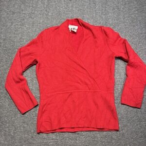 Vintage‎ ESCADA Sweater Women Size 44 Red Margaretha Ley Cashmere Wool Silk 80s